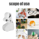 30X 60X Handheld Folding Jewelry Optical Glass Loupe Magnifier w/LED Light