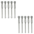 10pcs Stainless Steel Pencil Wire Wheel Cup Brushes Kit Polishing Rotary Tool