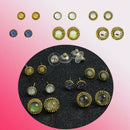 6 pairs Rhinestone Crystal Ear Stud Earrings Women Fashion Jewelry Set