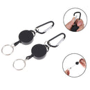 2Pcs Retractable Key Chain Reel Recoil Pull Badge Reel with 68cm Key Ring Ro FT