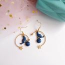 Fashion Enamel Cat Star Drop Dangle Statement Earrings Women Jewelry Accessor-OZ