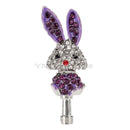 Crystal Rhinestone Rabbit Bunny Design Dustproof Anti-dust Port Plugs Cap Gift