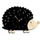 Hedgehog Wall Clock Wooden Animal Clocks Living Room Bedroom Office Decor W