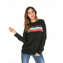 Women's Long Sleeve T Shirts Stitching Casual Loose Pullover Tunic Tops O N