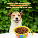 Dog Silicone Bowl Folding Outdoor Portable Pet Food Feeder Dish (Yellow) A