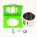 Stainless Cup Pet Bird Cage Water Food Bowl Feeder Drinker Feeding Stand Cup