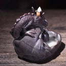 Glazed Chinese Dragon Backflow Incense Burner Cones Stick Holder Ornament a