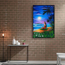 Moon and Woman Round Diamond DIY Picture Full Drill Painting Kit 5D Craft