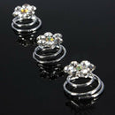 12Pcs Crystal Wedding Bridal Hair Pins Twists Coils Flower Swirl Spiral Hai J6N9