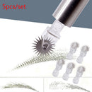 Disposable Roller Microblading Needle Tattoo Eyebrows Embroidery Pin Pen Wide FT