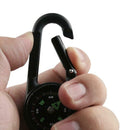 Double-sided Carabiner Compass Outdoor Survival Hook Compasses Thermometer