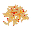50Pcs 2.4cm Fishing Lure Maggot Grub Soft Lure Baits False Worms Beige