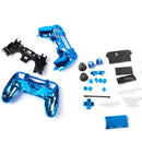Chrome Blue Full Housing Shell Case Button Kit Parts for Sony PS4 Controller