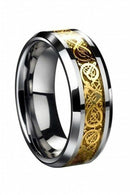 Dragon Scale Dragon Pattern Beveled Edges Celtic Rings Jewelry Wedding Band