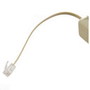 RJ11 6P4C to 6P4C 4 Way Telephone Line Modular Splitter Adapter Beige