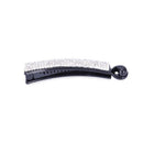 Women Bling Rhinestone Decor Black Hair Holder Clip Banana Barrette:Black + P8Z2