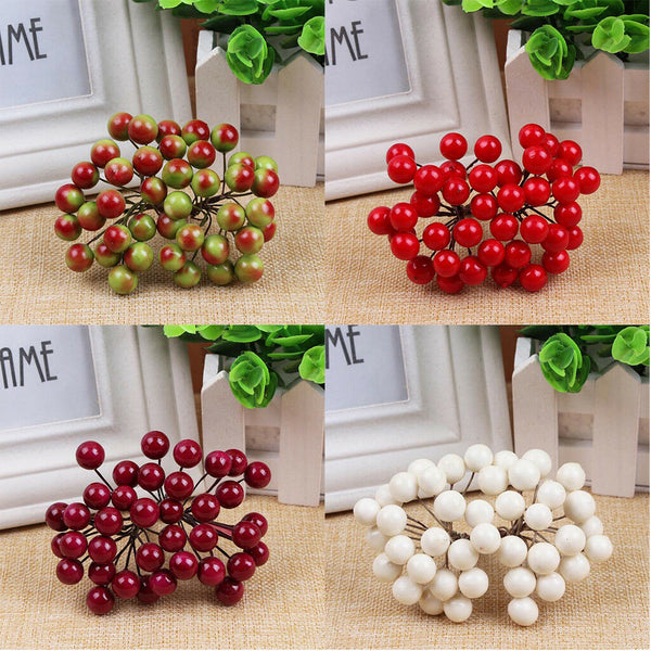 Artificial Fruit Berries Blueberry Xmas Wedding Bouquet Flower Wreath 400Pcs