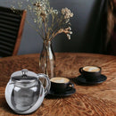 Stainless Steel Glass Faced Modern Teapot Herbal + Tea Leaf Infuser 500ml T5K4