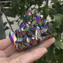 Colorful Rainbow Quartz Crystal Titanium Cluster Mineral Specimen Reiki Healing