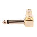 2-PACK RCA Female Jack to 1/4 inch Mono Male Plug Right Angle Audio Adapter