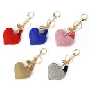5pcs Love Pendant Tassel Keychains Fashion Heart Rhinestone Keyring Gift