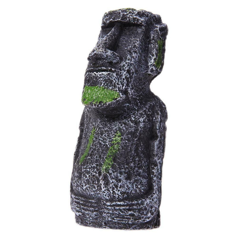 Fish Tank Landscaping Artificial Easter Island Statue Decoration(Small)