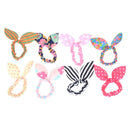 12PCS Girl Rabbit Ear Scrunchies Hair Band Rope Elastic Tie Ponytail Holder BX