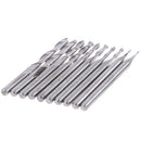 1Set 1-3.175mm shank carbide ball nose end mill CNC engraving router bit set ME