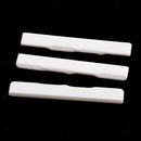 3 Pcs White Guitar Bridge Saddle Bone Cut Compensated Parts for Ukulele Accs