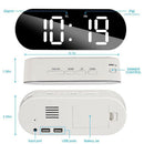 Alarm Clock Digital Mirror Surface Dimmer Large Led Display With Dual Usb C