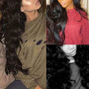 Women Fashion Human Hair Wig Body Wavy Full Wigs Natural Black 68-72 cm K1T6