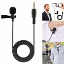 Clip On Lapel Microphone Hands Free Wired Condenser Mini Lavalier Mic 3.5mm BX