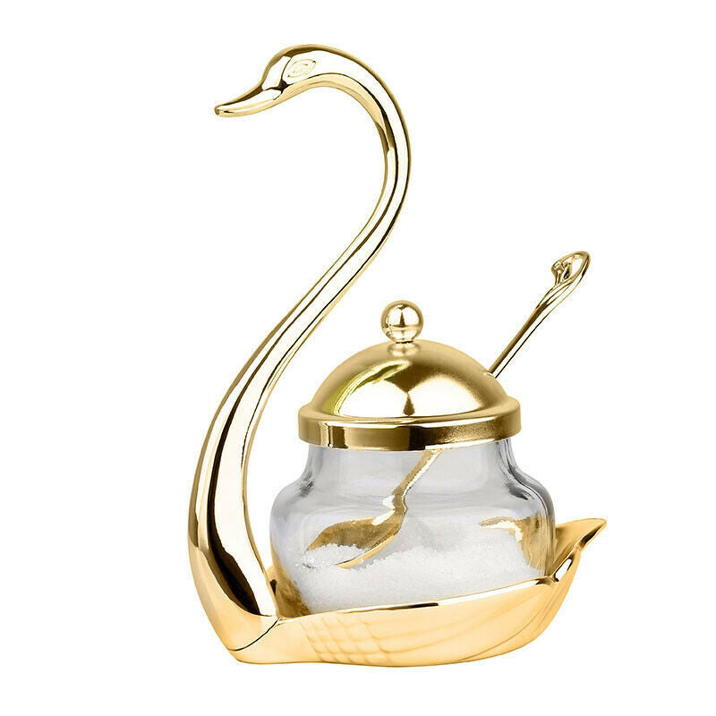 Aluminum alloy Condiment Pot Seasoning Container Spice Glass Jar Salt Sugar G7M8