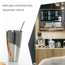 Reusable Stainless Steel Metal Folding Drinking Straw Collapsible Straw Bar Wine