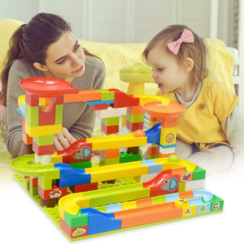 Funny DIY Creative Slide Track Assembled Large Particles Building Blocks