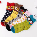 5 Pair Women Cotton Socks Creative Cartoon Autumn Winter Mid-calf Stockings