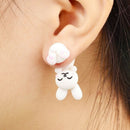 Rabbit Lovely Women Earrings Polymer Clay Cartoon Cute Handstand Ear Stud Gift
