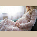 Maternity Photography Props Maxi Maternity Gown V-neck Lace Dresses Pregnan A4E6