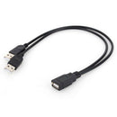New USB 2.0 1 Female To 2 Male Y-Splitter Data Sync Charging Extension CableOZ