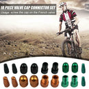 18pcs Aluminum Alloy Tire Wheel Stem Schrader+French Air Valve Caps with Adapter