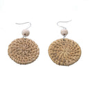 Fashion Boho Straw Rattan Woven Earrings Geometric Dangle Ear Stud Jewelry Gift