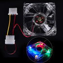 Quad 4-LED Light Neon Clear 80mm PC Computer Case Cooling Fan Popular for DIY lj