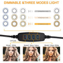 LED Selfie Ring Light Dimmable Camera Phone Video Photo Lighting w/ Tripod A