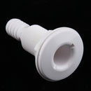 White Plastic Thru Hull Fitting Drain Connector Part for 5/8" Hose Barb