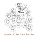 50 Pcs Sewing Machine Bobbins with Case for Brother Singer Janome Kenmore B5S3