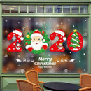 2020 Near Year Christmas Wall Stickers Cartoon Snowman Santa Claus Window S W5A8