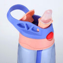 Portable 480mL Plastic Drinking Cup Sport Water Bottle w/Straw (Light Blue)