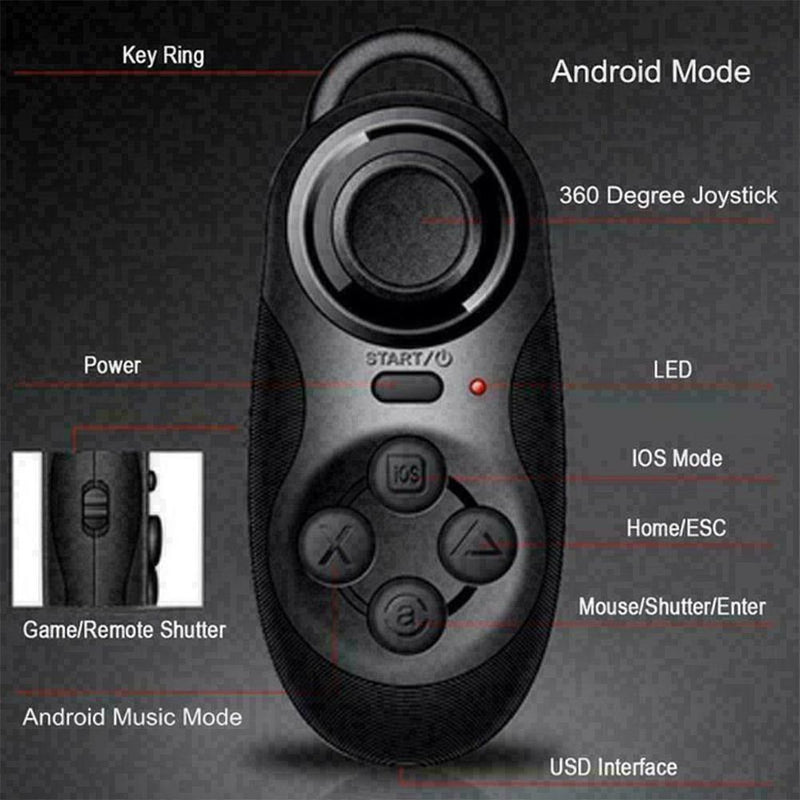 Remote Control Bluetooth Phone Selfie Shutter Mouse Music ForAndroid/i E6D8 M9D8