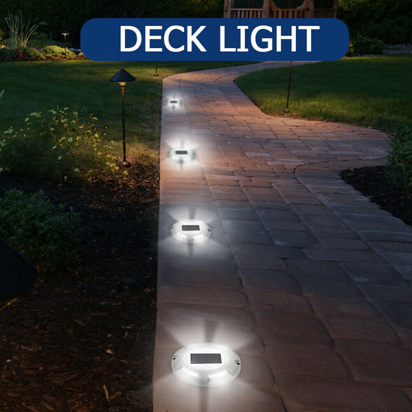 4LED Round Ground Light Waterproof Solar Underground Lamp (Cold White) A#S