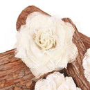 2pcs Rustic Burlap Lace Flower Heads DIY Craft Wedding Party Decoration